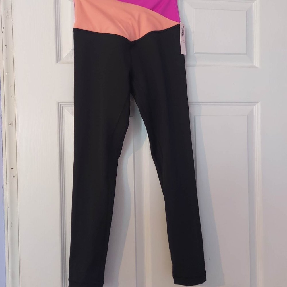 NWT New Victoria's Secret Love Cloud Crossover Leggings pink black orange size 2